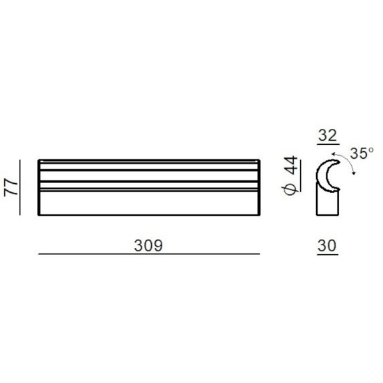 Applique da bagno 3000k ip44 linea light halfpipe 2 bianca orientabile