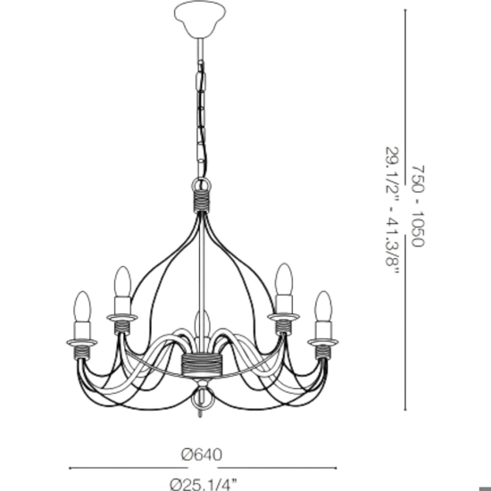 Corte sp5 lampadario per camera da letto bianco antico ideal lux