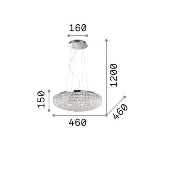 Ideal lux king sp7 lampadario di cristallo per stanza da letto