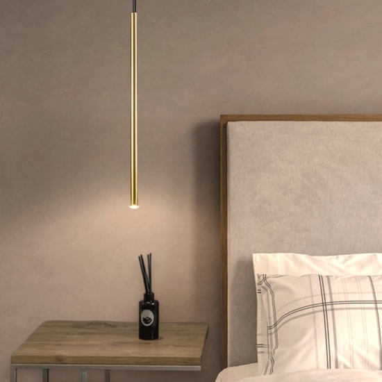 Lampada a sospensione cilindro oro 49 cm
