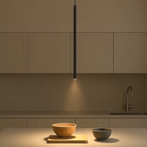 Lampada a sospensione pendente led 5w 3000k cilindro nero