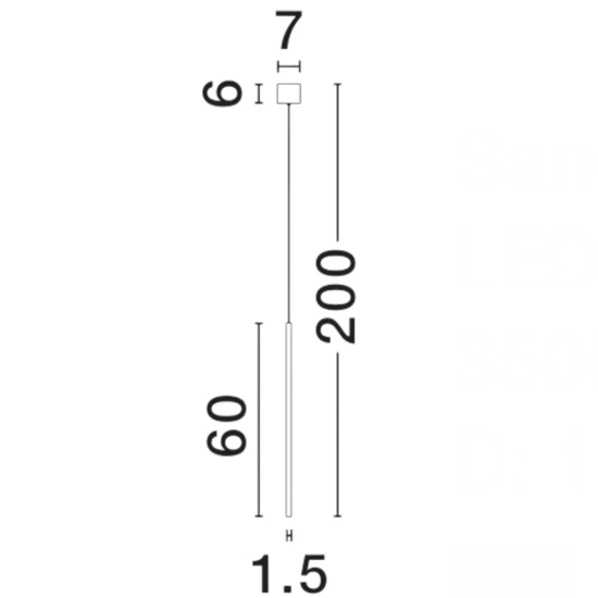 Lampada a sospensione pendente led 5w 3000k cilindro nero