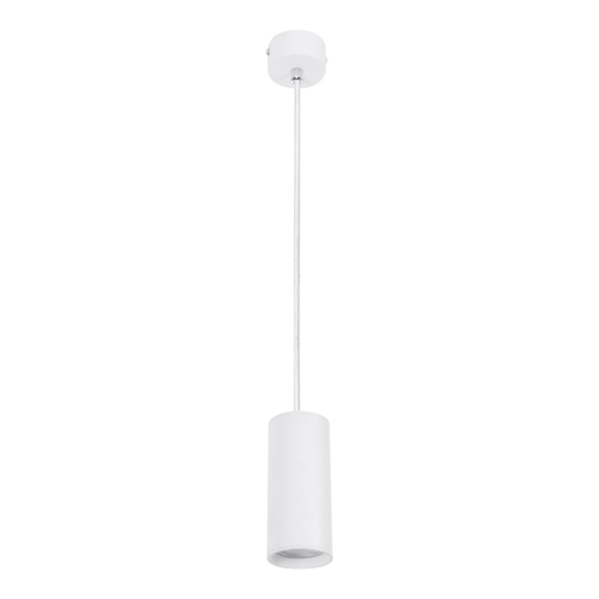 Lampada a sospensione cilindro corto bianco per isola