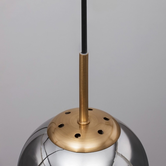Lampada a sospensione sfera vetro fume 