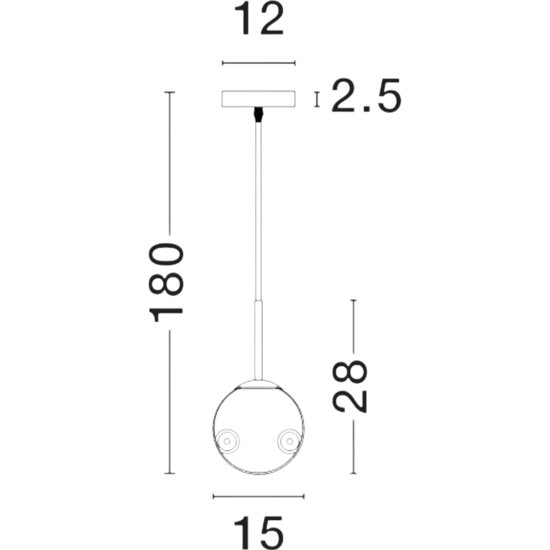 Lampada a sospensione sfera vetro fume 