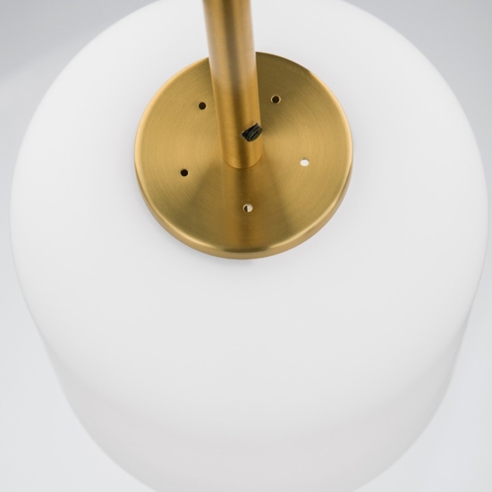 Lampada a sospensione dorata vetro bianco