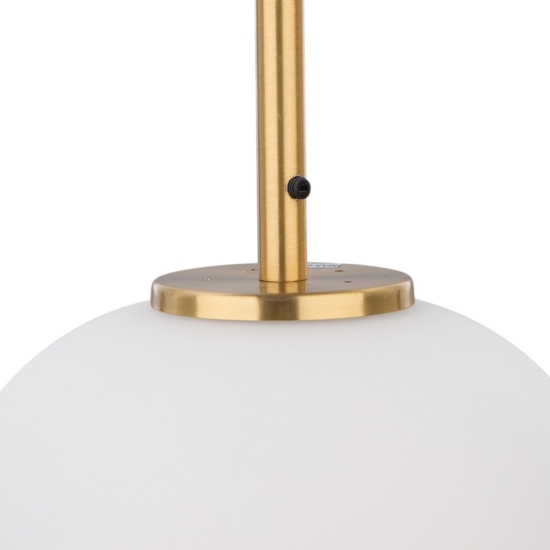Lampada a sospensione oro sfera vetro bianco per camera da letto