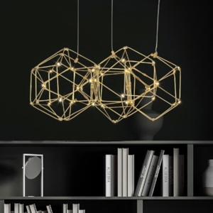 Lampadario per camera da letto led 29w 3000k costellazione oro