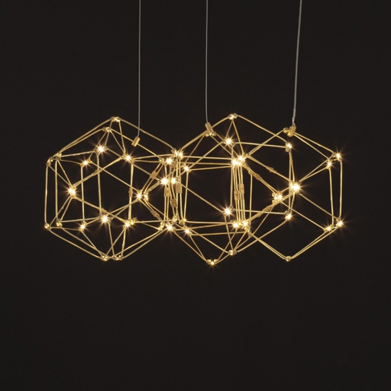 Lampadario per camera da letto led 29w 3000k costellazione oro