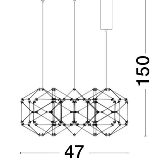 Lampadario per camera da letto led 29w 3000k costellazione oro