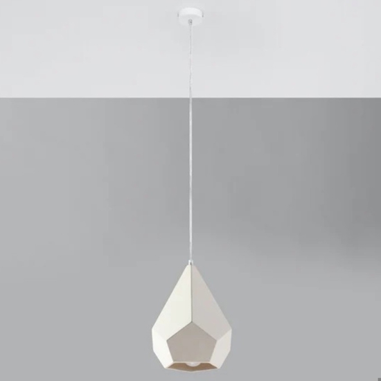 Lampada a sospensione prismatico di gesso bianco
