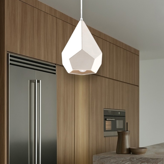 Lampada a sospensione prismatico di gesso bianco