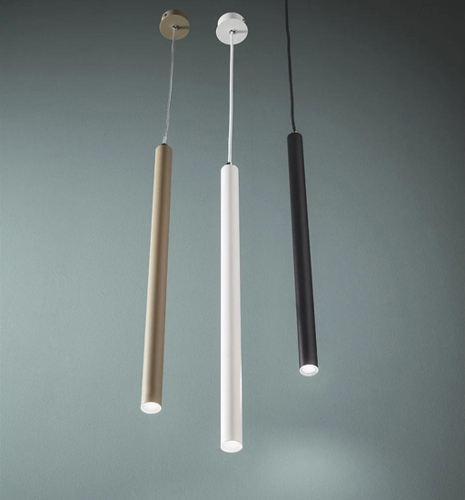 Ondaluce so tube lampada a sospensione led per isola cilindro nero