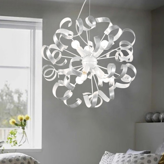 Vortex sp6 ideal lux lampadario stanza da letto argento