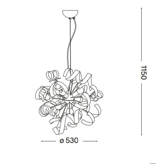 Vortex sp6 ideal lux lampadario stanza da letto argento