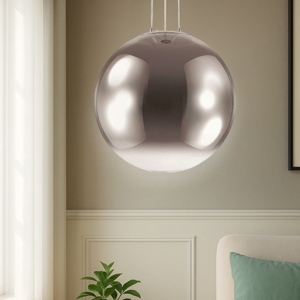 Ideal lux mapa fade sp1 d50 lampadario per camera da letto sfera cromo sfumato