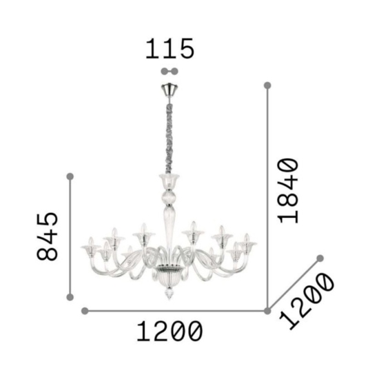 Brigitta sp12 lampadario stanza da letto classico cristallo trasparente 12 luci
