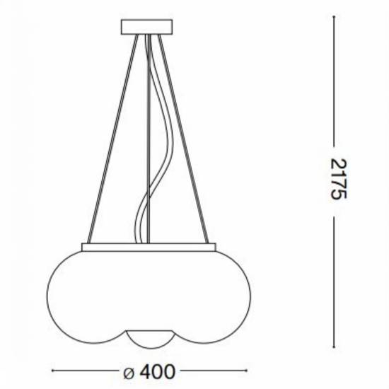 Arizona sp3 ideal lux lampadario stanza da letto sfera vetro decorato