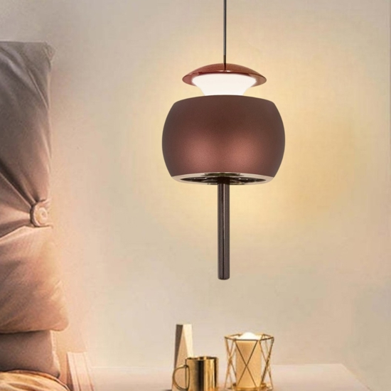 Lampada led 12w 3000k pendente colore caffe a sospensione