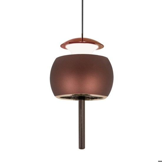 Lampada led 12w 3000k pendente colore caffe a sospensione