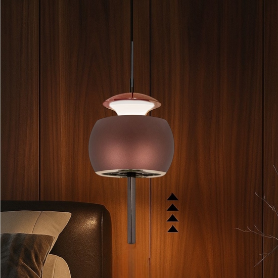 Lampada led 12w 3000k pendente colore caffe a sospensione