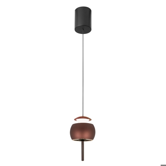 Lampada led 12w 3000k pendente colore caffe a sospensione
