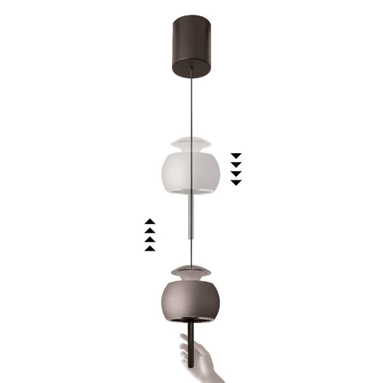 Lampada sospensione per comodino vetro cromo nero led 3000k