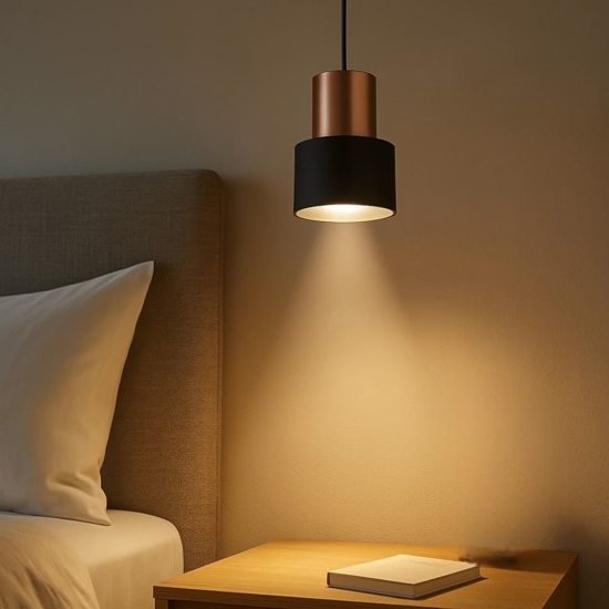 Lampada a sospensione led 5w 3000k nero oro 