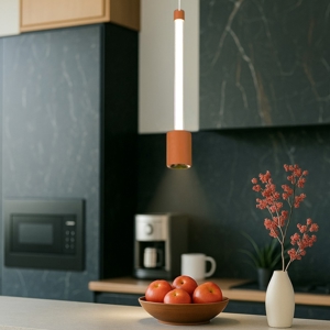 Lampada a sospensione marrone cammello led moderna