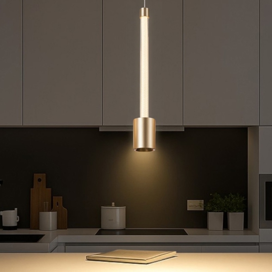 Lampada a sospensione oro design moderna led 7w 3000k