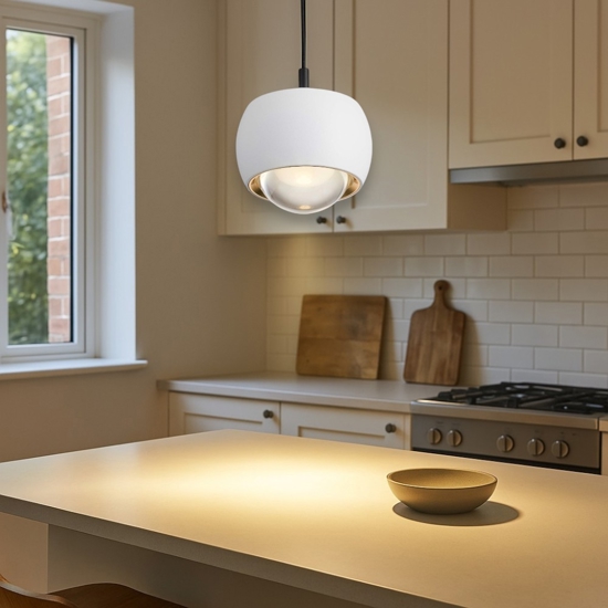 Lampada a sospensione bianca led 3000k per isola moderna