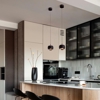 Lampadario a sospensione nera tonda moderna per bagno led 13w 3000k