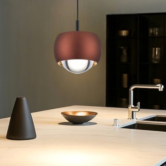 Lampada a sospensione design colore caffe moderna