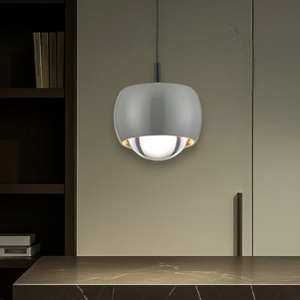 Lampada pendente sospensione sferica grigio