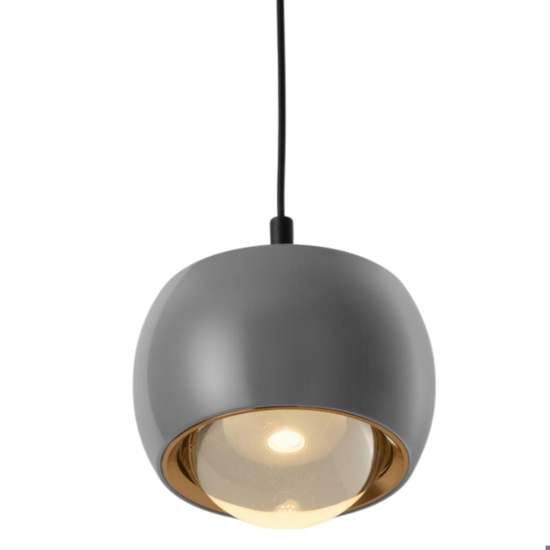 Lampada pendente sospensione sferica grigio
