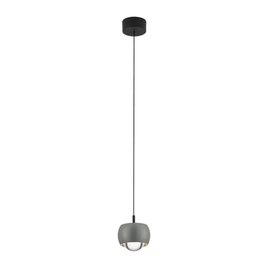 Lampada pendente sospensione sferica grigio