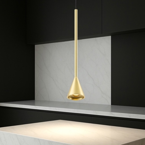 Lampada a sospensione oro led design mini cono moderna