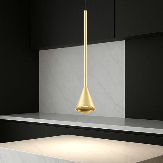 Lampada a sospensione oro led design mini cono moderna