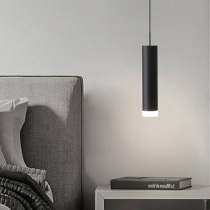 Lampada a sospensione nera cilindro led 5w 3000k