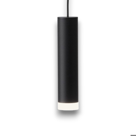 Lampada a sospensione nera cilindro led 5w 3000k