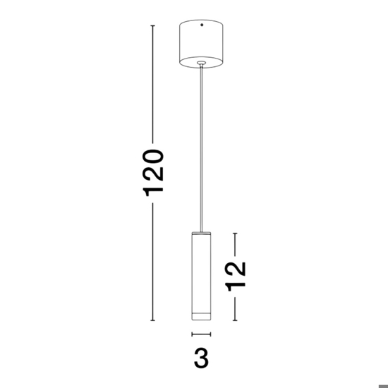 Lampada a sospensione nera cilindro led 5w 3000k
