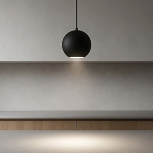 Lampada led sfera nera per isola