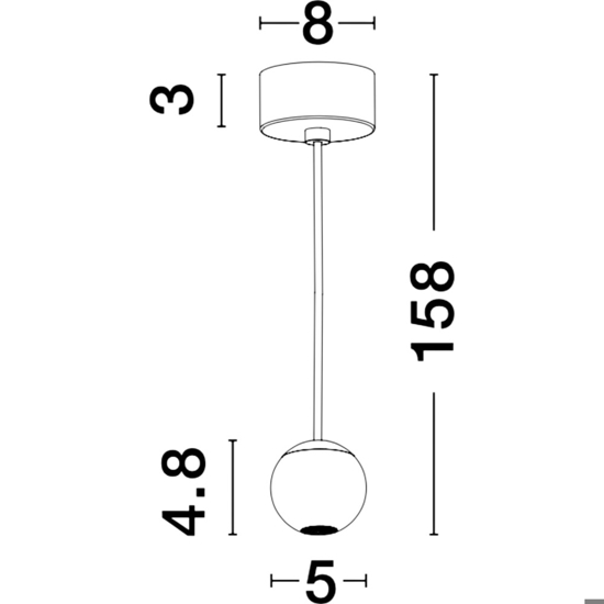 Lampada led sfera nera per isola