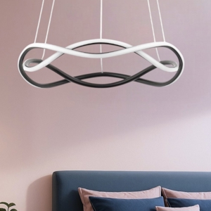 Lampadario led design per camera da letto nero