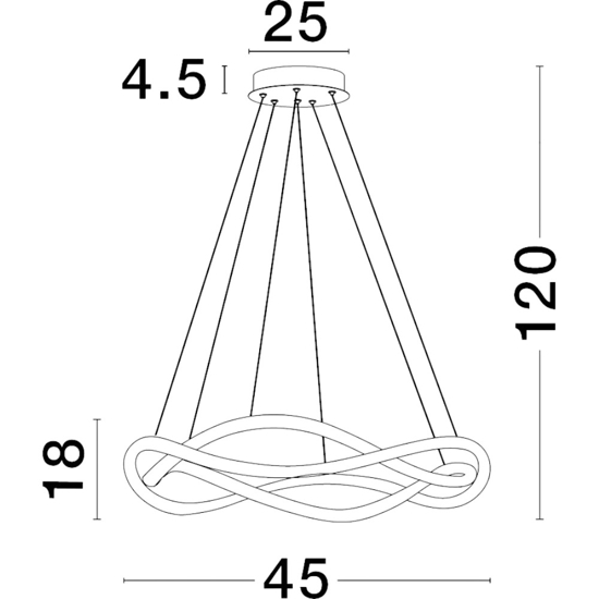 Lampadario led design per camera da letto nero