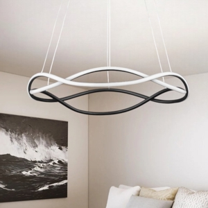 Lampadario nero per camera da letto led 34w 3000k dimmerabile