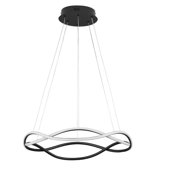 Lampadario nero per camera da letto led 34w 3000k dimmerabile