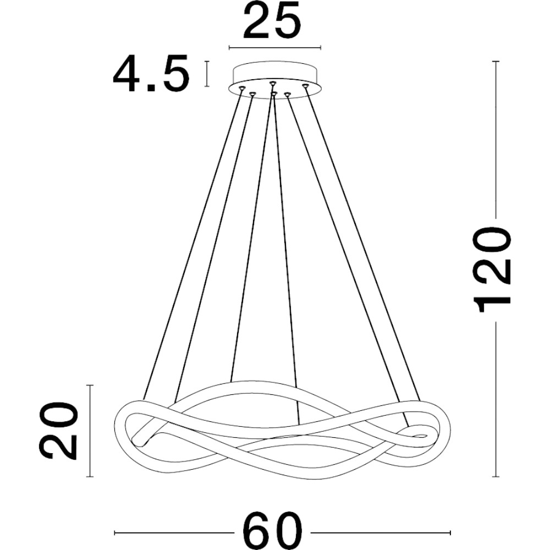 Lampadario nero per camera da letto led 34w 3000k dimmerabile