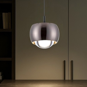 Lampada a sospensione sfera cromo scuro