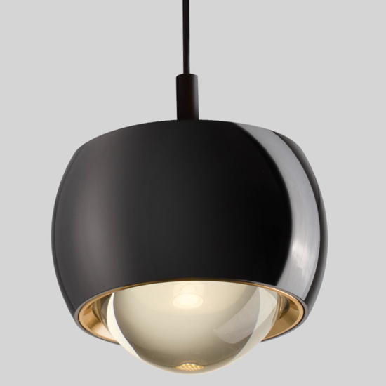 Lampada a sospensione sfera cromo scuro